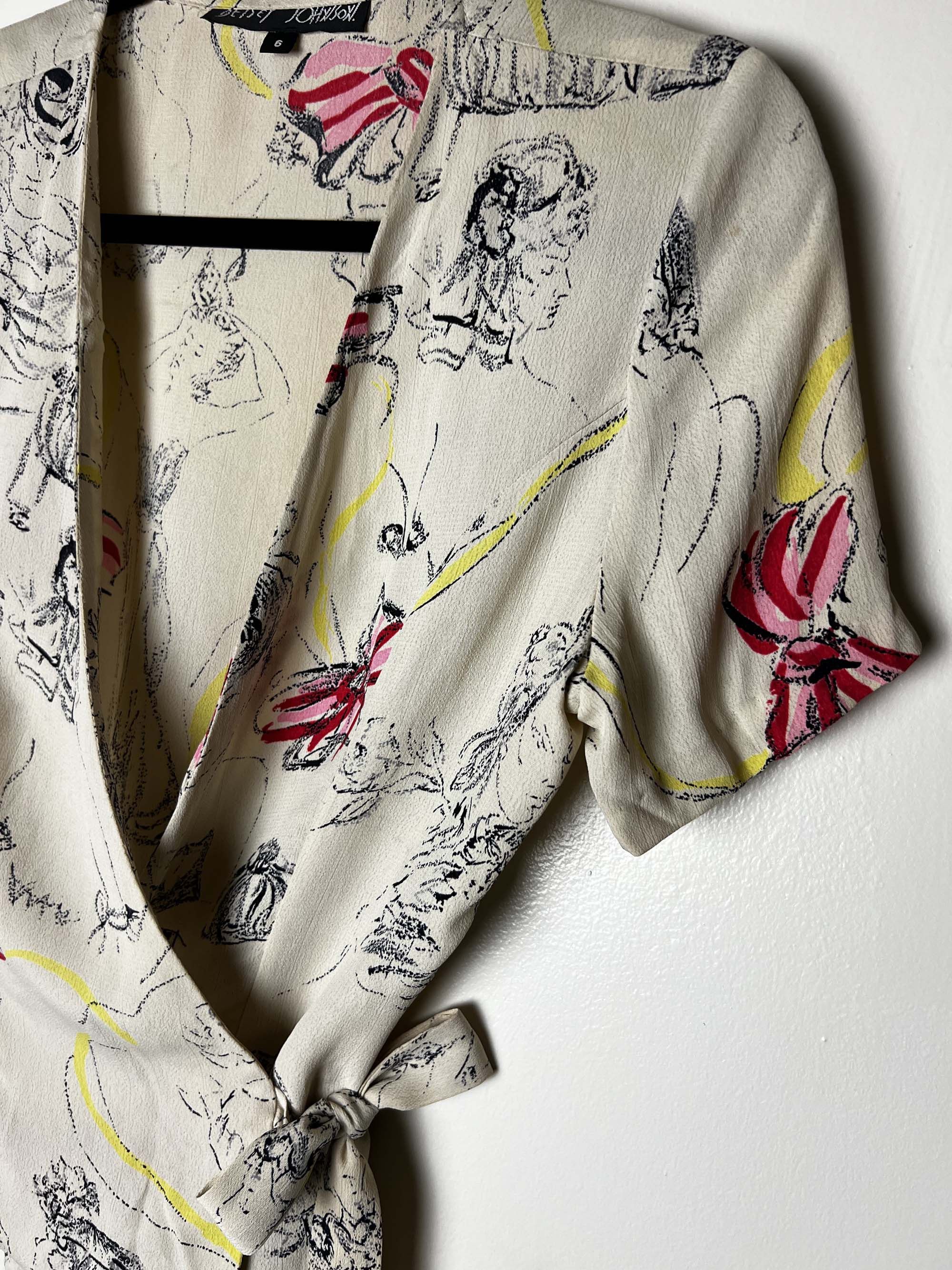 Betsey Johnson Vintage 1970's-1980's Betsy Johnson "Alley Cat" Blouse Size M / US 6-8 / IT 42-44 - 7 Thumbnail
