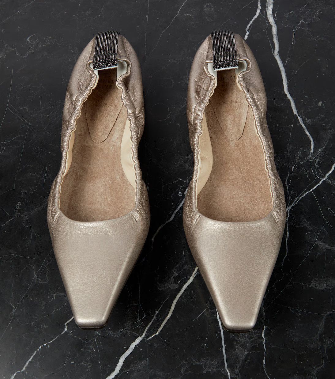 Brunello Cucinelli o1y0725 Ballet Flats in Platinum Size US 7 / IT 37 - 4 Thumbnail