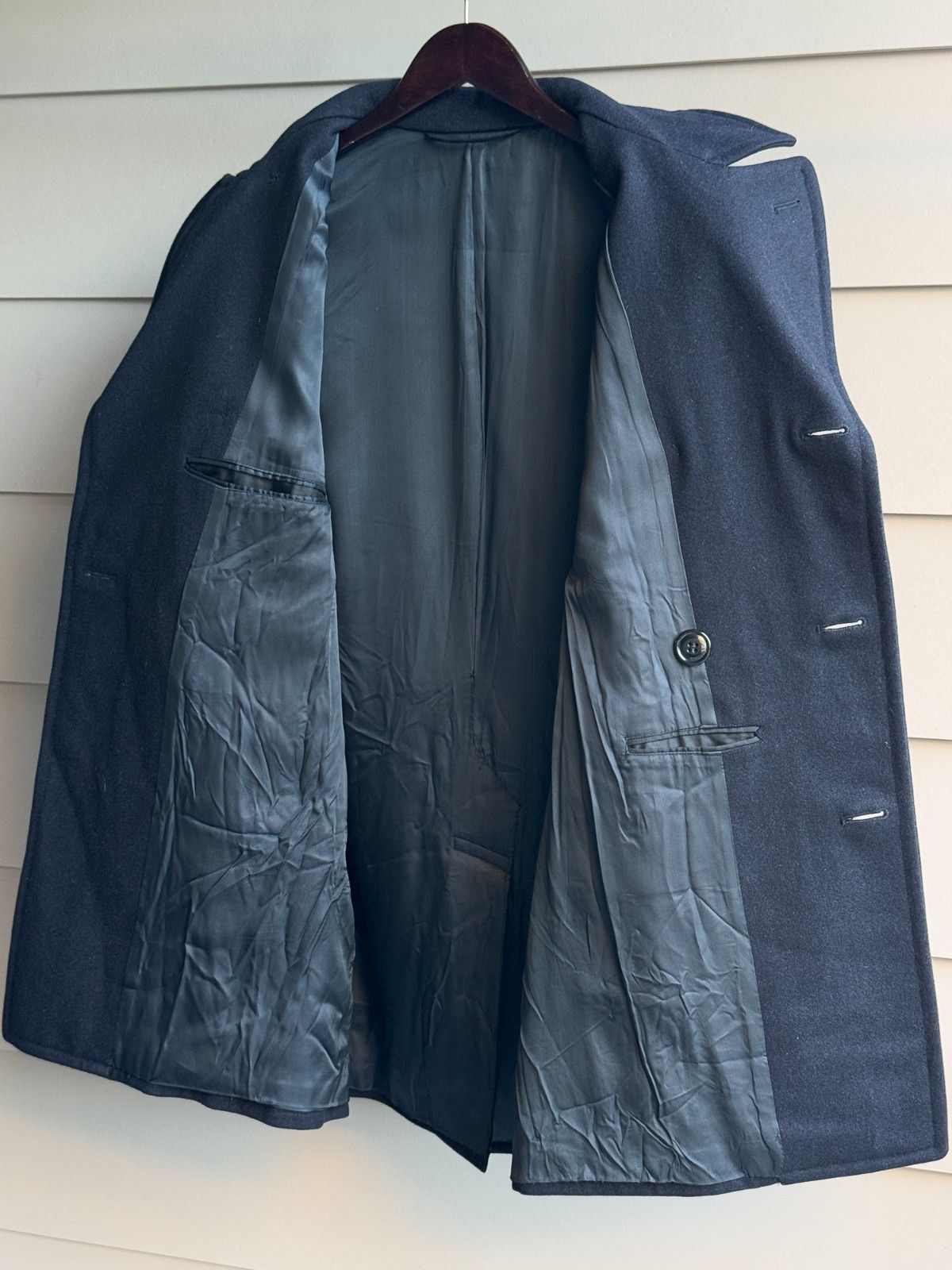 Vintage 1974 Vintage US Navy Wool Pea Coat Military Archive 38L Size US M / EU 48-50 / 2 - 10 Thumbnail