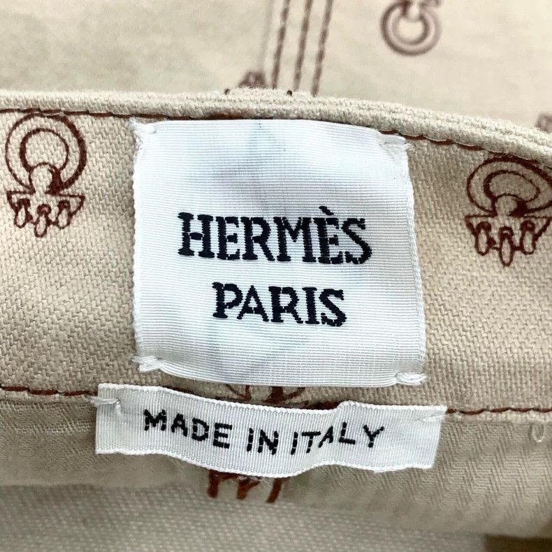 Hermes Hermes Logo Print Beige Mini Skirt-2506 Size 35" - 6 Thumbnail
