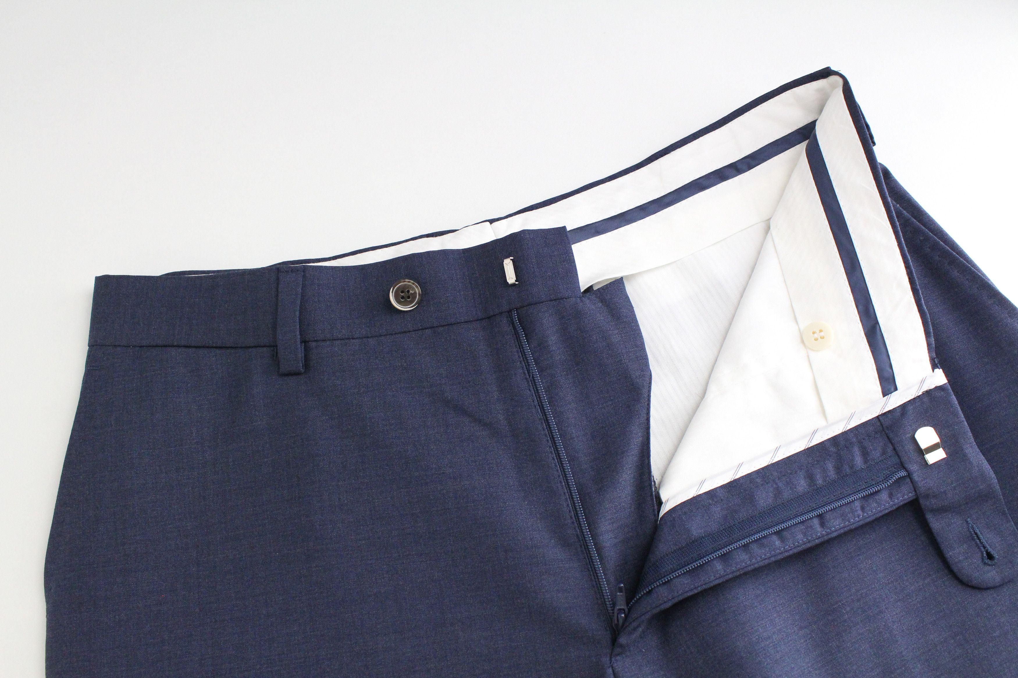 Suitsupply UK38R Blue Slim Pleated Wool Trousers 61593 Size US 38 / EU 54 - 3 Thumbnail