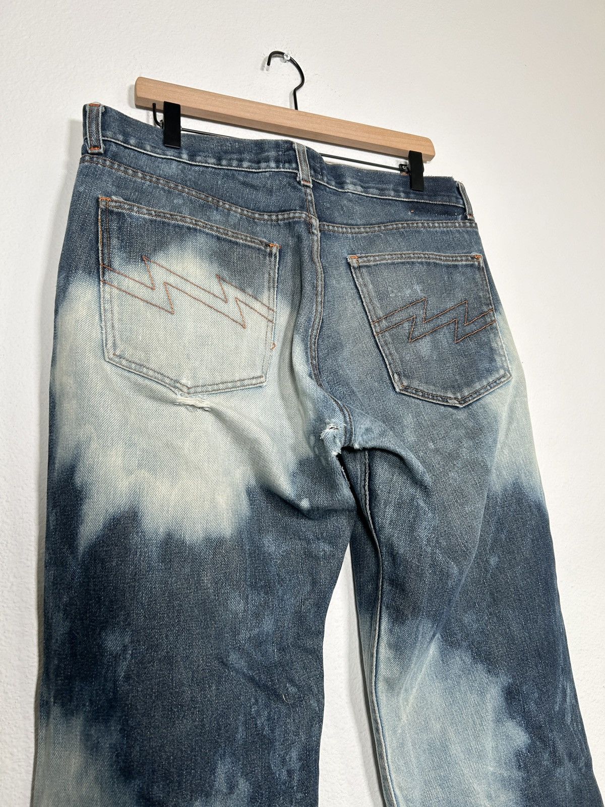 Walter Van Beirendonck Bleached Acid Wash Wide Leg Jeans Size US 36 / EU 52 - 5 Thumbnail