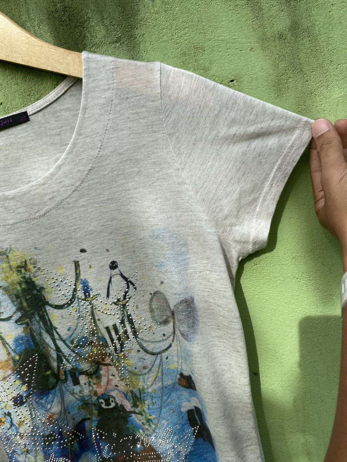 Japanese Brand Gofi Japanese Vintage Surreal Art Graphic Tee Studded Detail Size M / US 6-8 / IT 42-44 - 4 Thumbnail