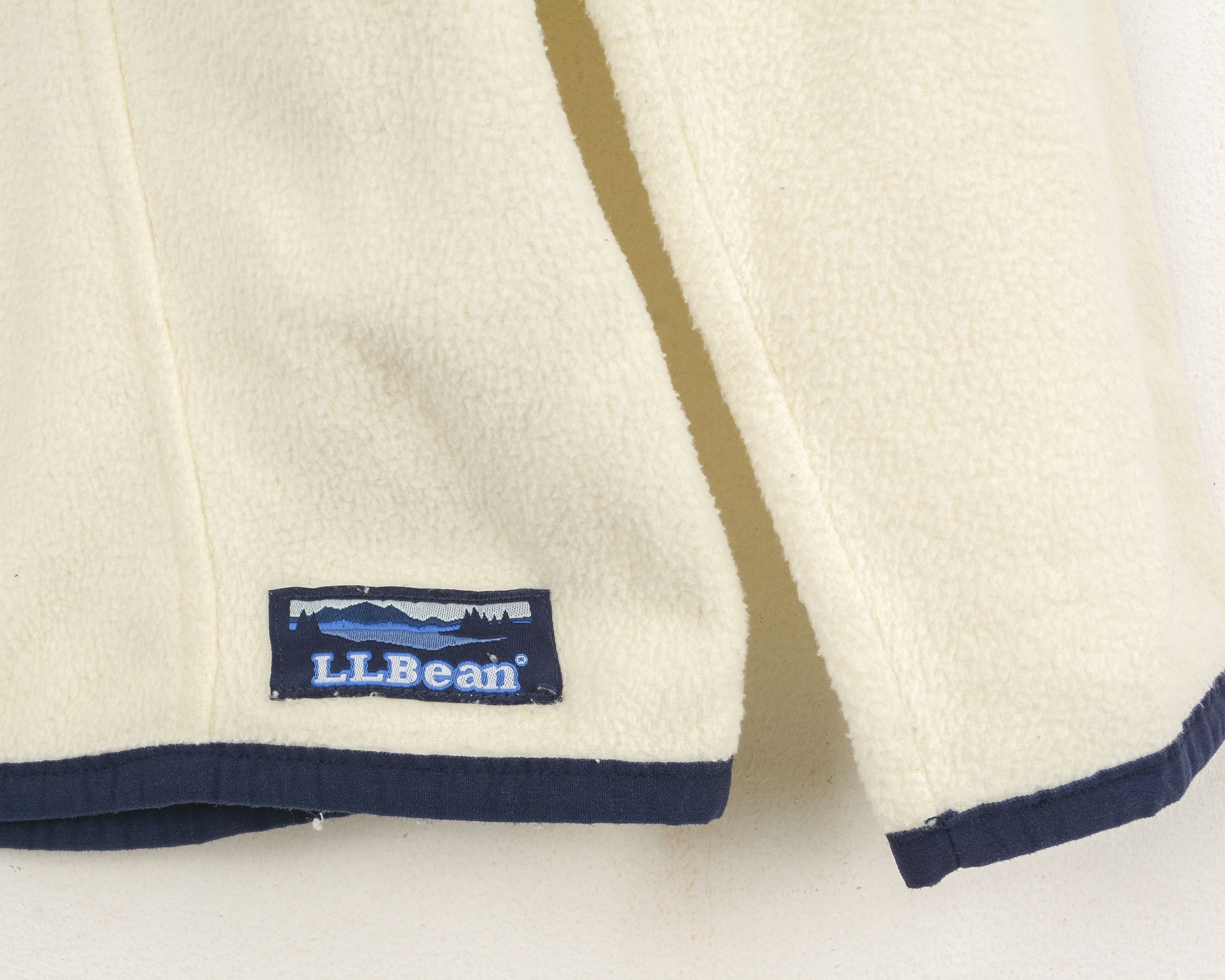 L.L. Bean × Vintage Fleece Jumper Pullover Women's Sweatshirt White Zip Up Neck Size M / US 6-8 / IT 42-44 - 3 Thumbnail