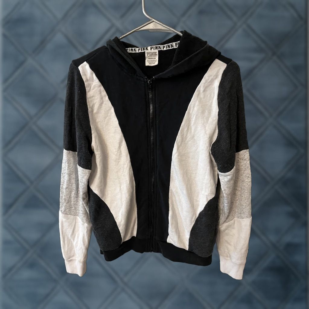 Victoria's Secret VINTAGE Victoria's Secret PINK Full Zip Hoodie Womens Size S Black No Drawstring Logo Activewear Soft Cotton Blend Size S / US 4 / IT 40 - 1 Thumbnail