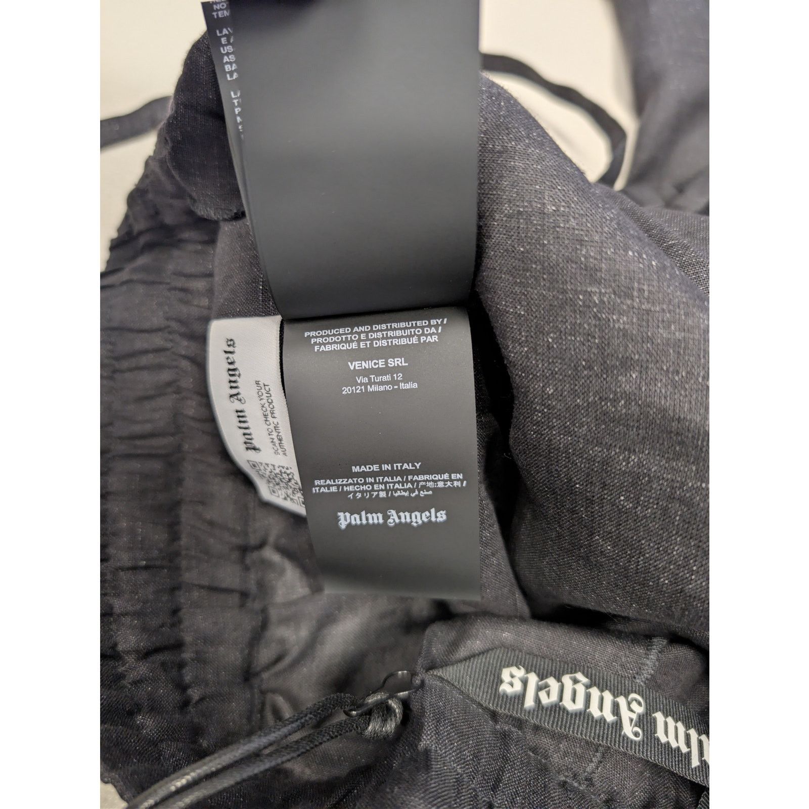 Palm Angels o1rshd1 Classic Logo Linen Track Pants Anthracite/Off White Size US 36 / EU 52 - 21 Thumbnail