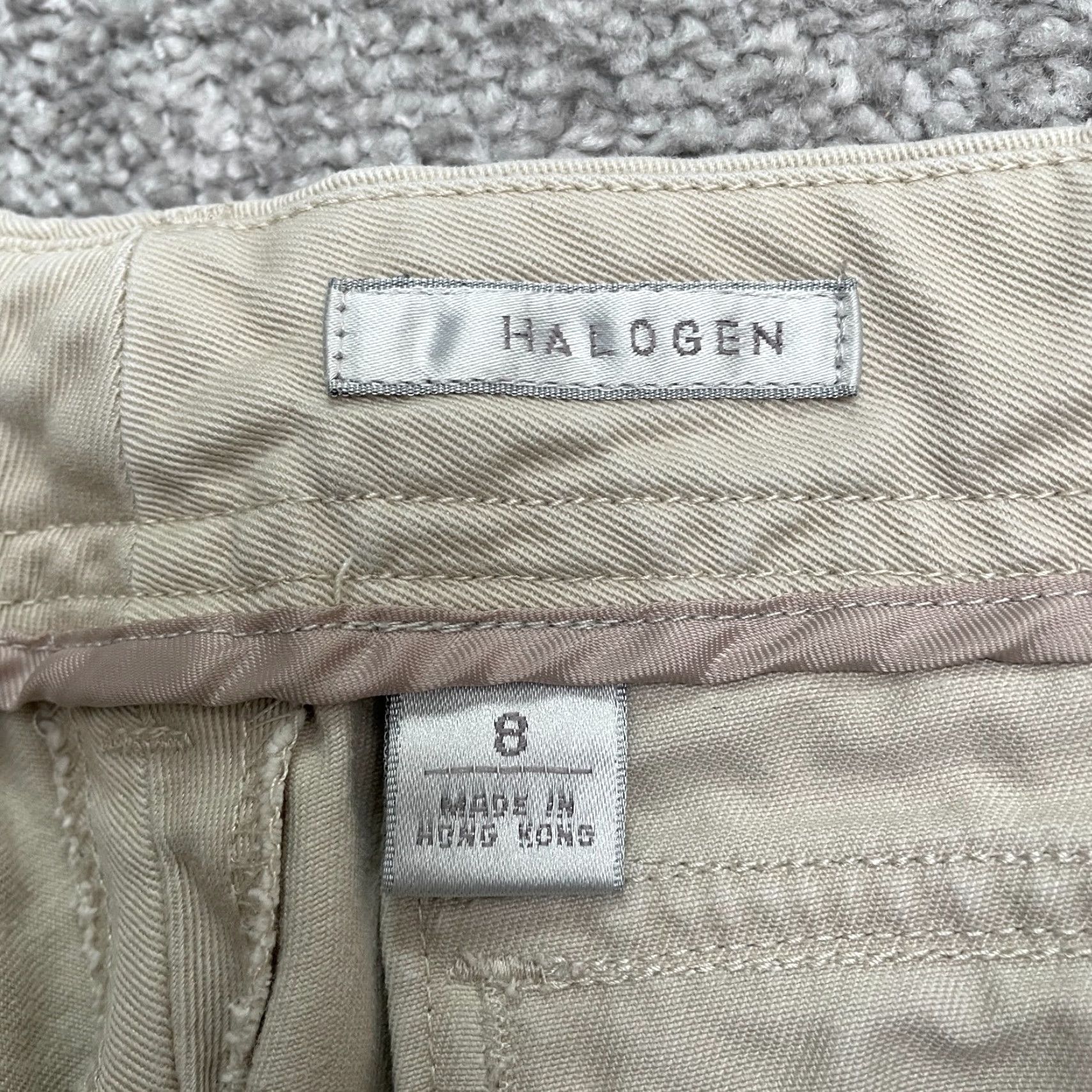 Vintage Halogen Pants Womens 8 Beige Mid Rise Straight Leg Cotton Cropped Casual Distinctive Pockets Tailored Size 30" / US 8 / IT 44 - 7 Thumbnail