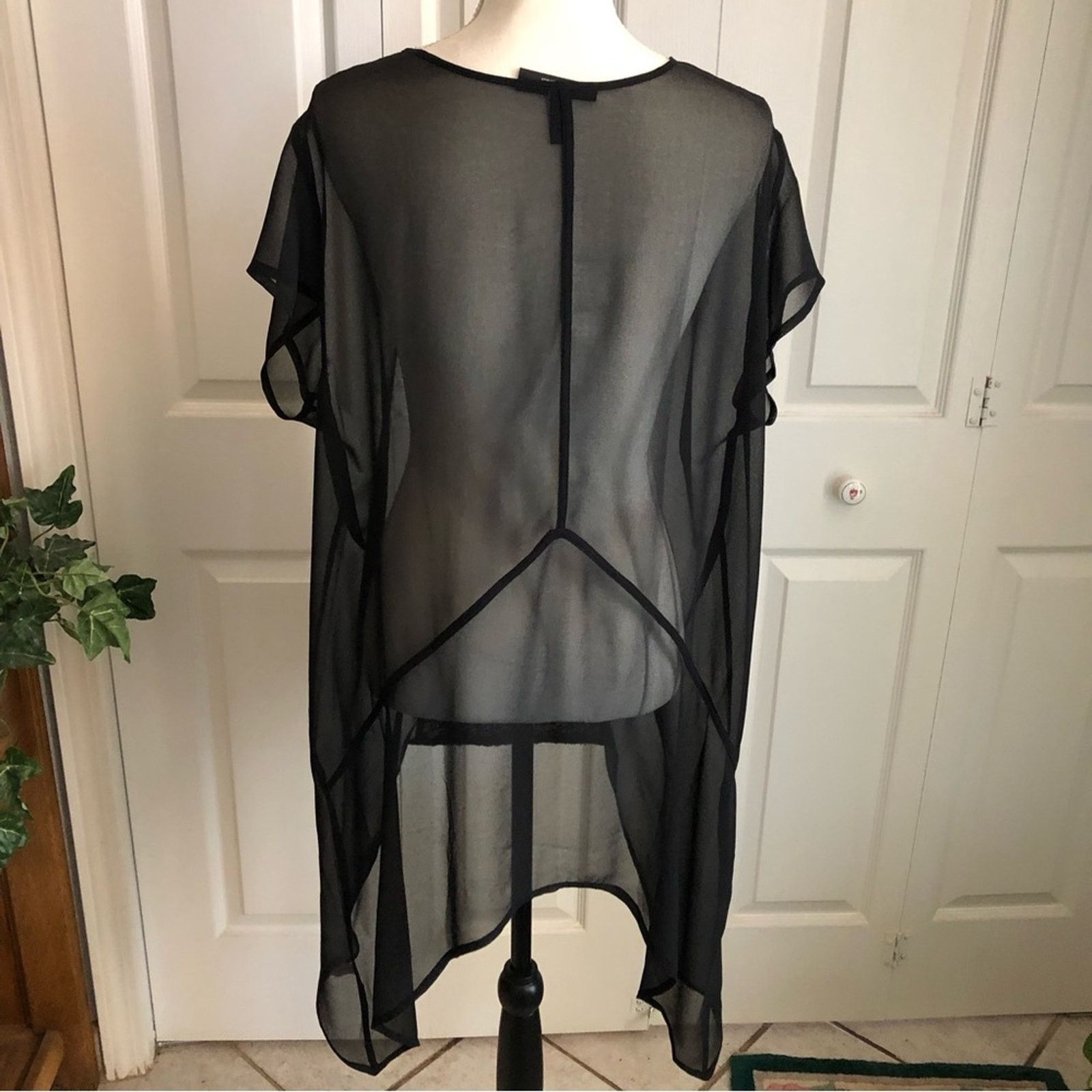 Other Isabel Toledo black sheer sequin hi low top 14/16 Size XL / US 12-14 / IT 48-50 - 4 Thumbnail