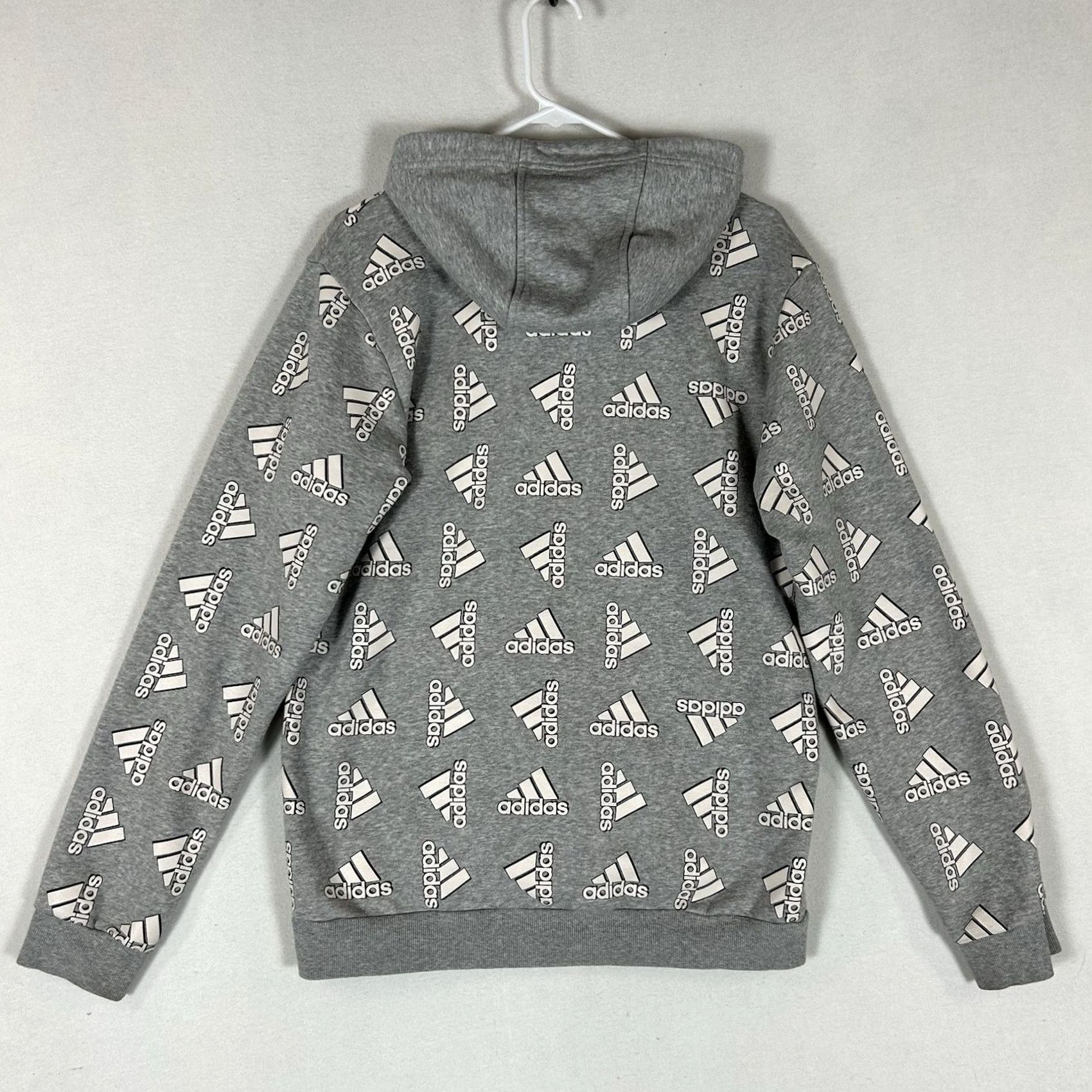 Adidas Adidas Hoodie Mens Medium Gray All Over Print Graphic Print Hooded Sweatshirt Sports Shirt? Size US M / EU 48-50 / 2 - 6 Thumbnail