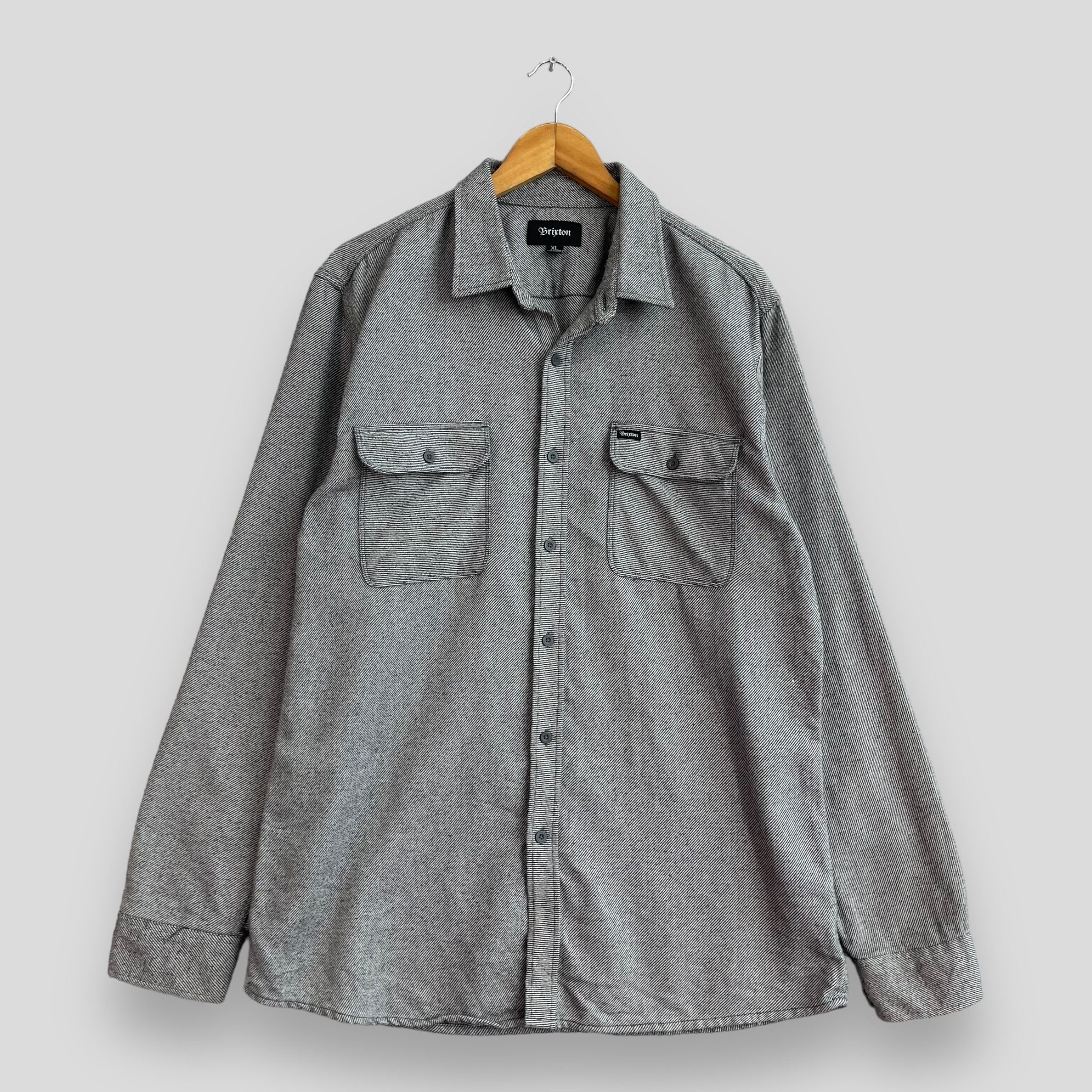 Brixton × Flannel Vintage BRIXTON Pinstripe Minimalist Thick Flannel Size US M / EU 48-50 / 2 - 1 Thumbnail