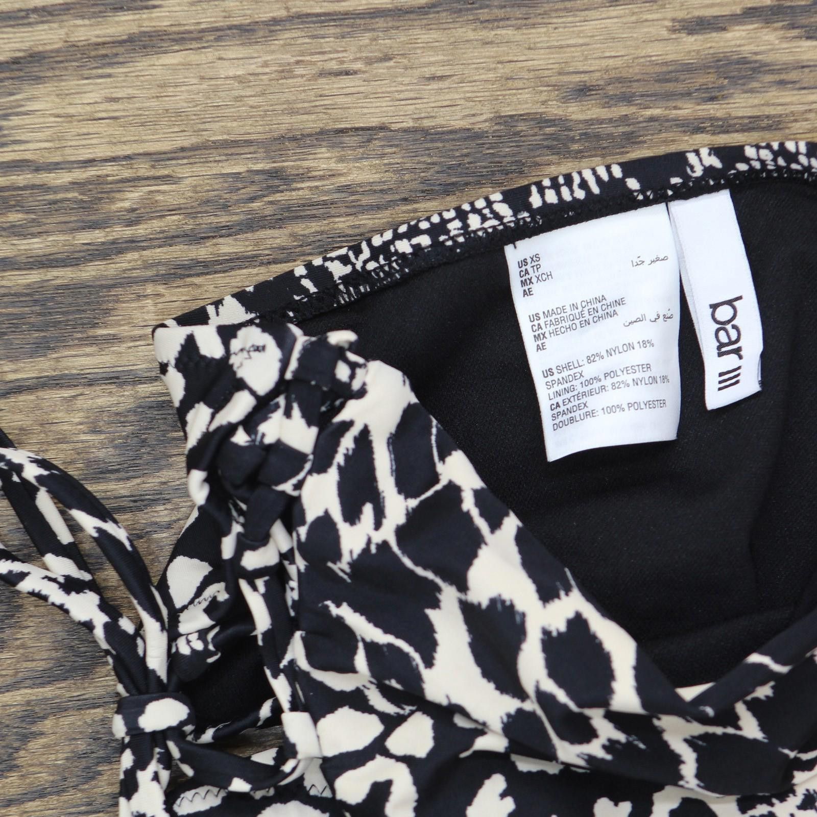 Bar III Nwt Bar Iii Side Tie Bikini Swim Bottom Black Multi Xs Size ONE SIZE - 5 Thumbnail