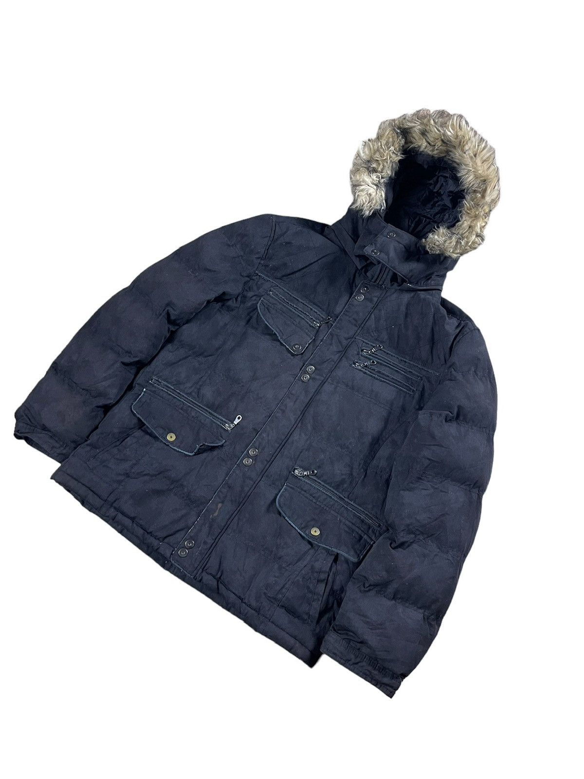 Japanese Brand × Vintage Vintage Bareback Realdress Puffer Faux Fur Hoodie Jacket Size US M / EU 48-50 / 2 - 2 Thumbnail