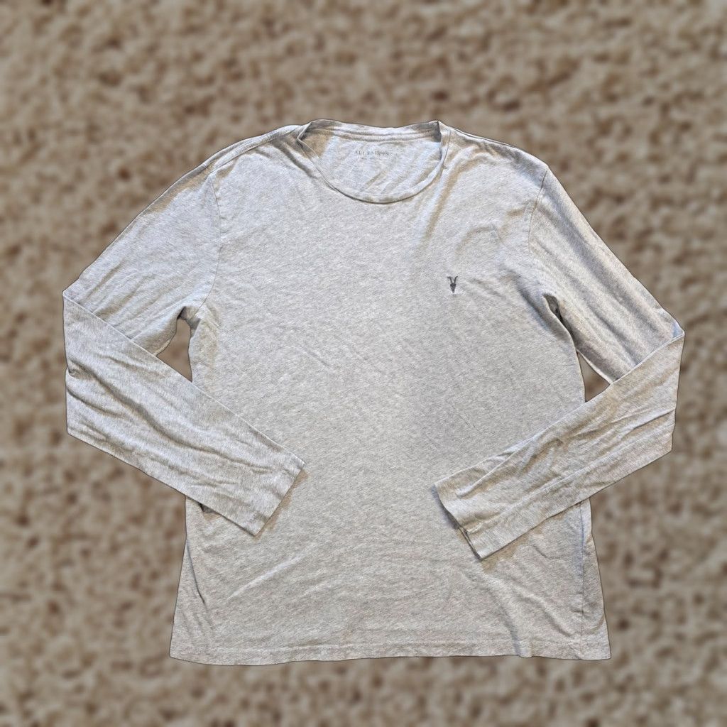 Allsaints AllSaints Top Women's Large Gray Round Neck Long Sleeve Logo Capsule Lounge Shirt Size L / US 10 / IT 46 - 1 Thumbnail