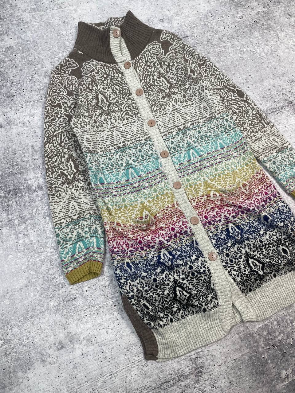 Vintage Vintage Ivko Floral Wool Cashmere Coat Cardigan Y2K Size S / US 4 / IT 40 - 3 Thumbnail