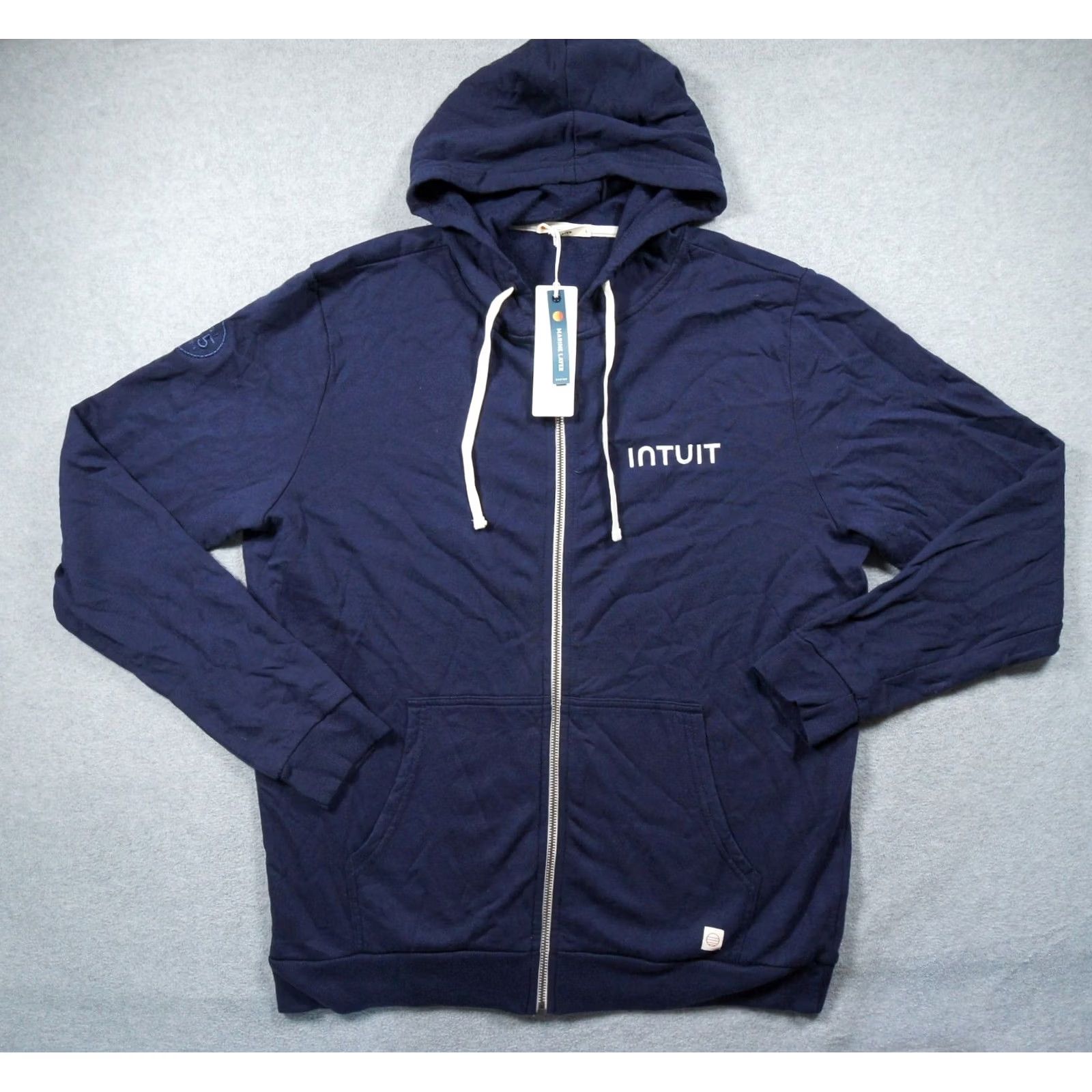 Marine Layer Marine Layer Hoodie Mens Large Blue Full Zip Outdoors Sweatshirt NYLON? (Note: Original only allows existing words; this placeholder indicates issue) Size US L / EU 52-54 / 3 - 2 Thumbnail