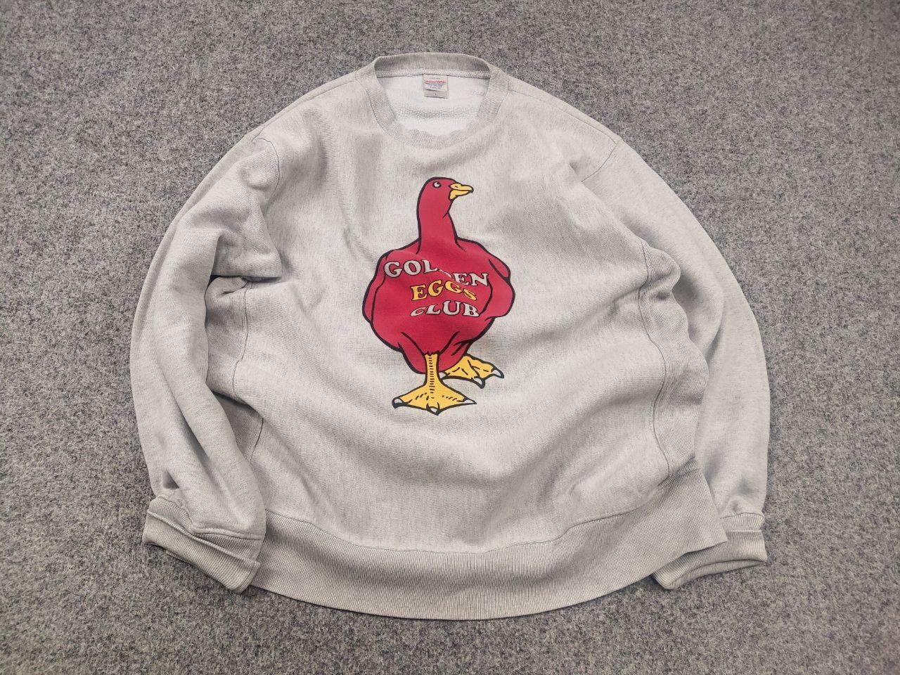 Vintage Vintage 90's United Athle GOLDEN EGGS CLUB Gray Sweatshirt Size US L / EU 52-54 / 3 - 2 Thumbnail
