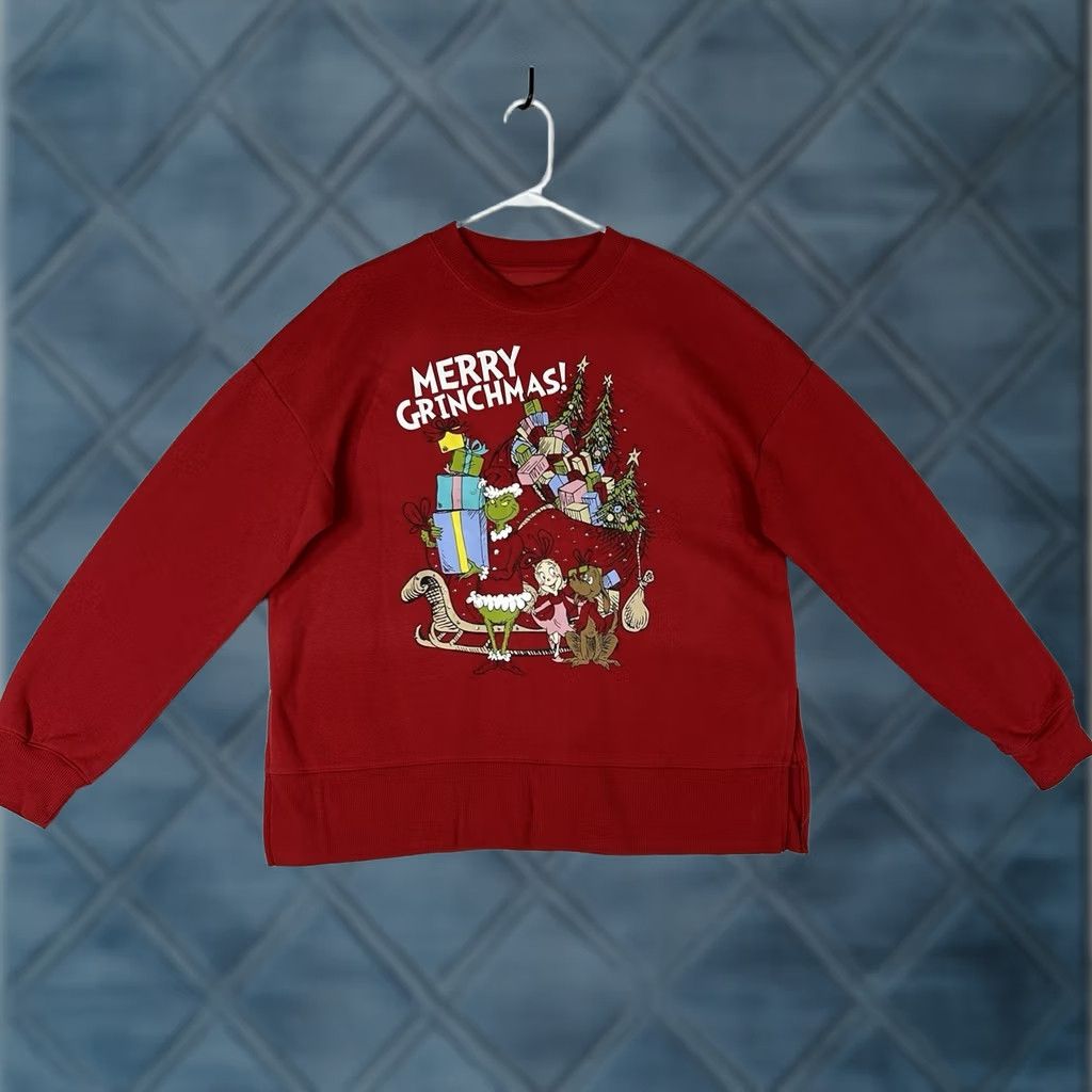 Vintage The Grinch Sweatshirt Men's Small Red Merry Christmas Holiday Top Size US S / EU 44-46 / 1 - 1 Thumbnail