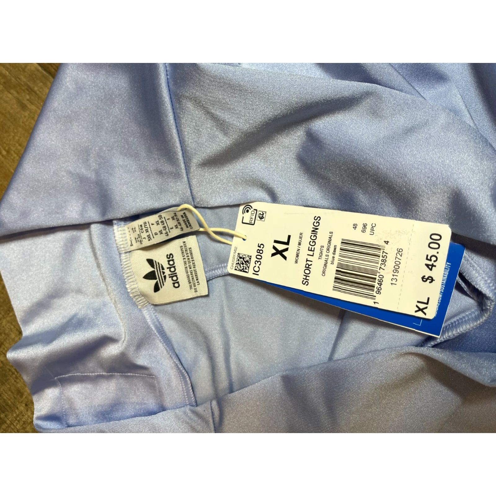 Adidas Adidas Shorts Womens XL Blue Dawn Spell Out Logo Size 40" / US 18 - 4 Thumbnail