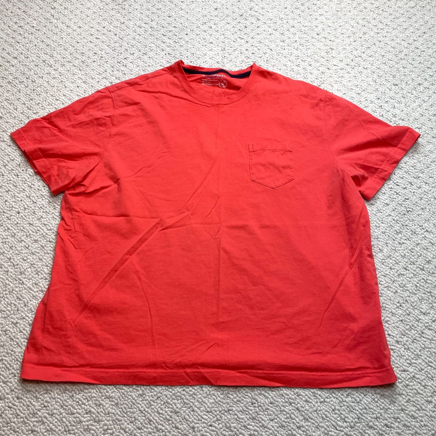 Port & Company Saddlebred Comfort Tee Shirt Mens 2XL Red Solid Pocket Casual Basic Port & Company T-Shirt Short Sleeve Crew Neck Cotton Jersey Logo Size US XXL / EU 58 / 5 - 2 Thumbnail