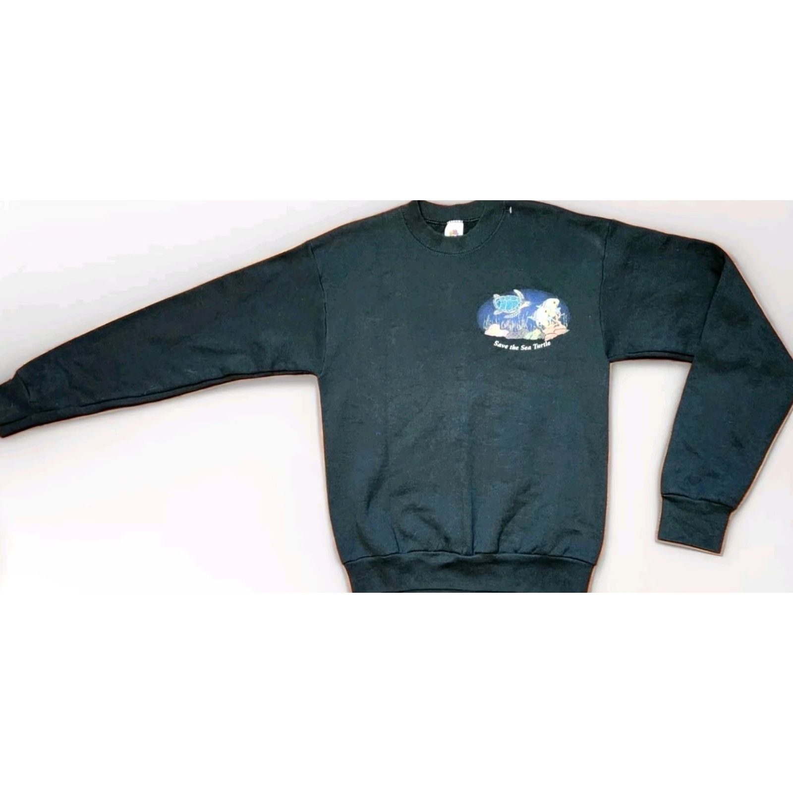 Fruit Of The Loom VINTAGE Fruit of the Loom Sweatshirt Unisex Adults Size M Green Ocean Nature 80s 90s Graphic Print Logo USA Made Retro Classic Size US M / EU 48-50 / 2 - 2 Thumbnail