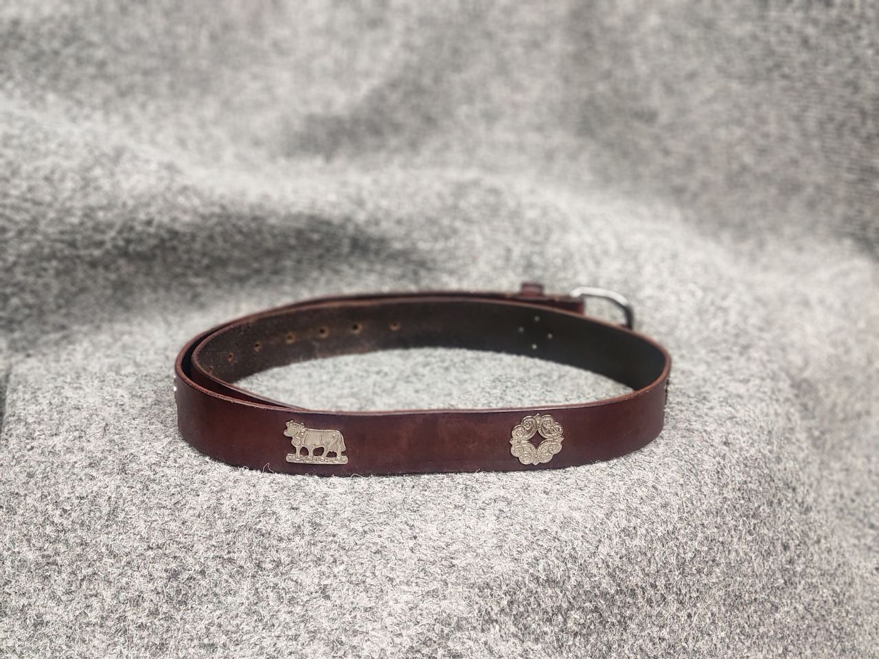 Etro Vintage 90's Leather Brown Belt Etro Cows Logo Y2K Style Size ONE SIZE - 5 Thumbnail