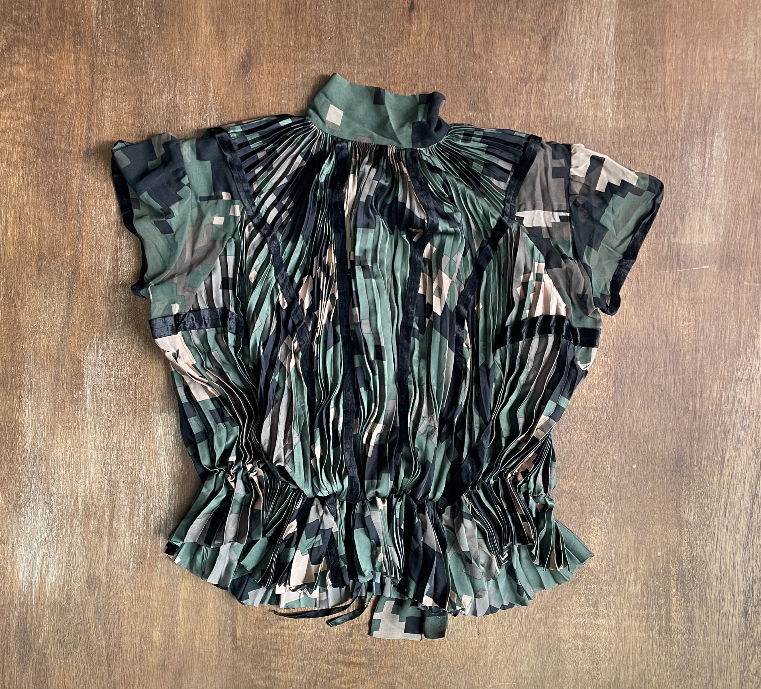 Sacai Sacai By Chitose Abe Pleated printed Silk Top Size US M / EU 48-50 / 2 - 7 Thumbnail