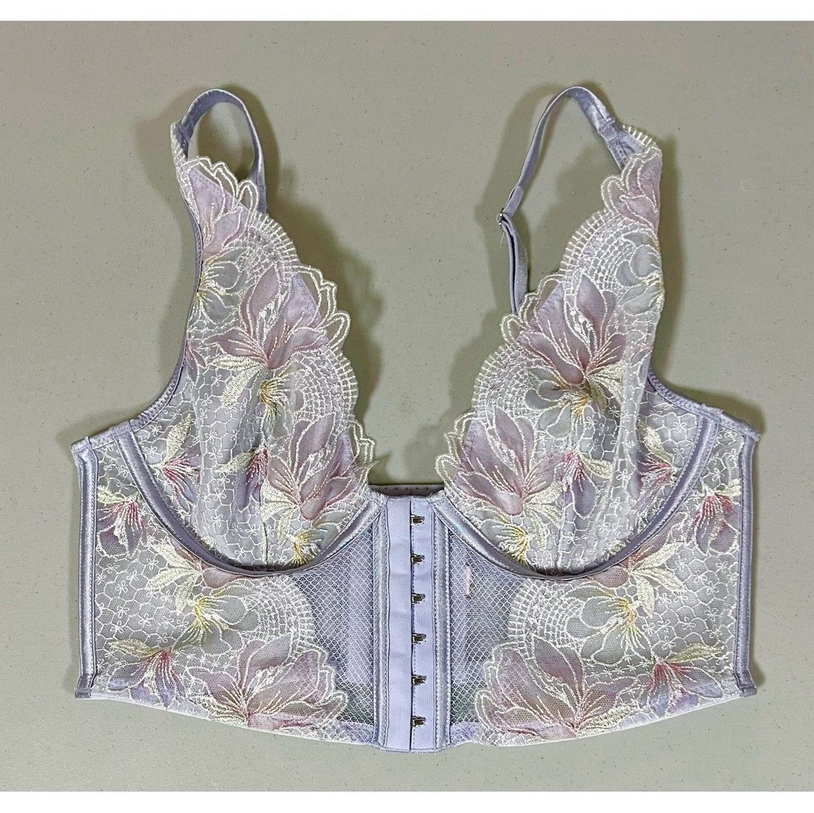 Victoria's Secret Lilac Lavender Floral Sheer Corset Bra Lingerie Size S 💜✨ Size S / US 4 / IT 40 - 2 Thumbnail