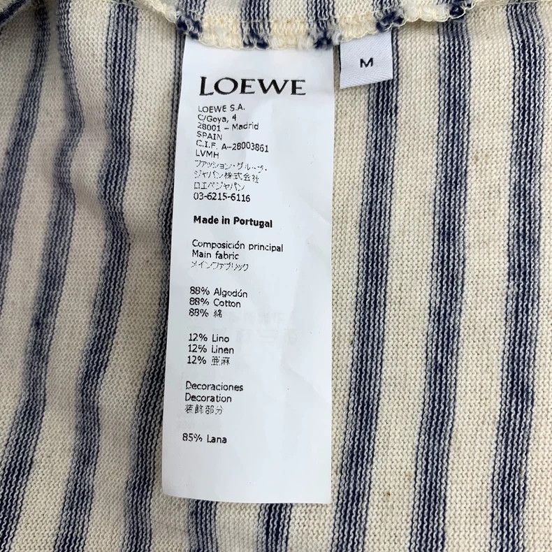 Loewe LOEWE Plaid lettered fleece striped wool round neck short Size M / US 6-8 / IT 42-44 - 6 Thumbnail