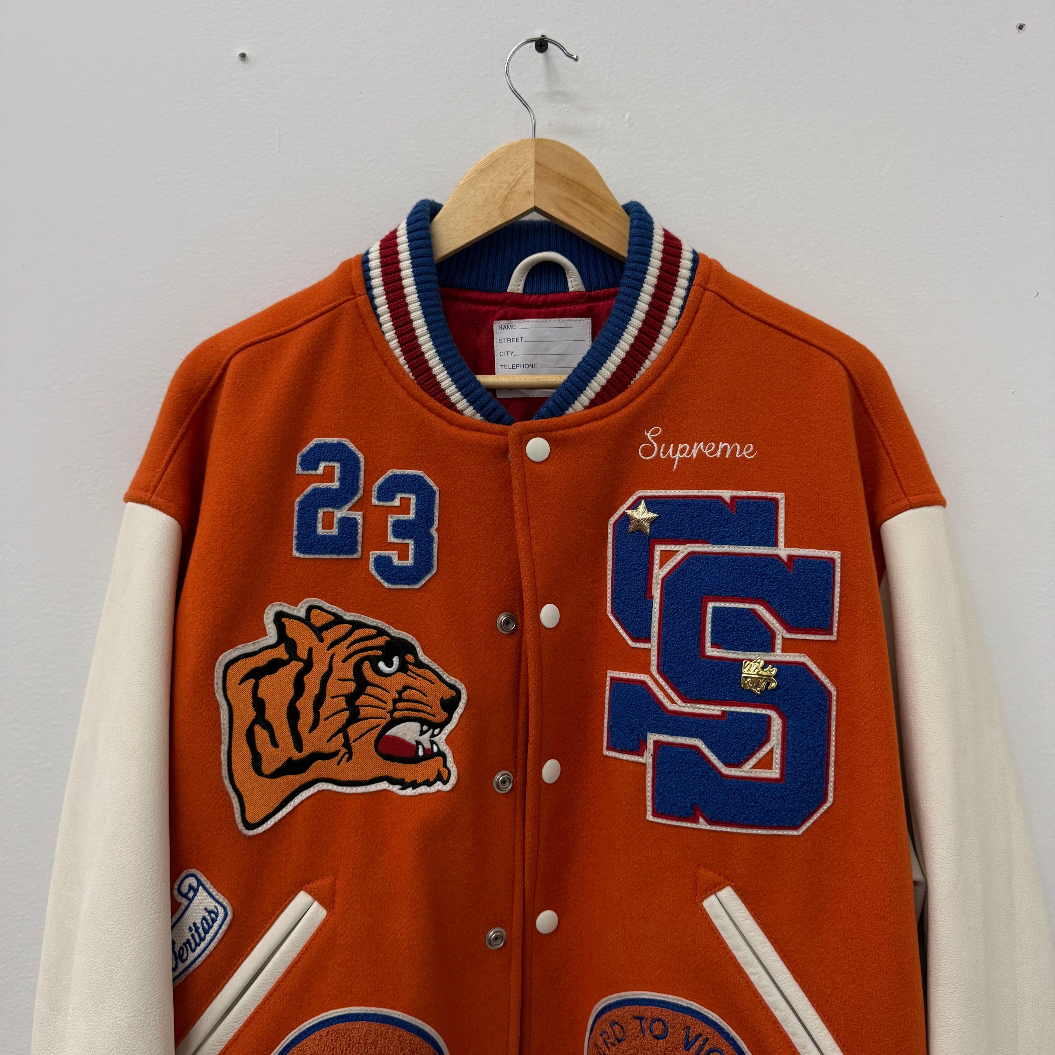Supreme Supreme Tiger Varsity Jacket Orange - Size M Size US M / EU 48-50 / 2 - 2 Thumbnail