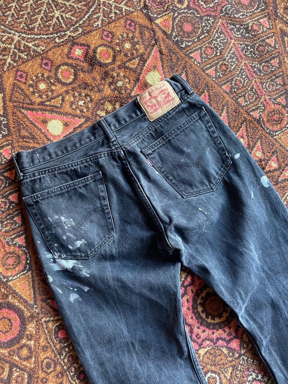 Levi's × Vintage Vintage Levis 505 Painted Denim Jeans Y2K Size US 34 / EU 50 - 4 Thumbnail