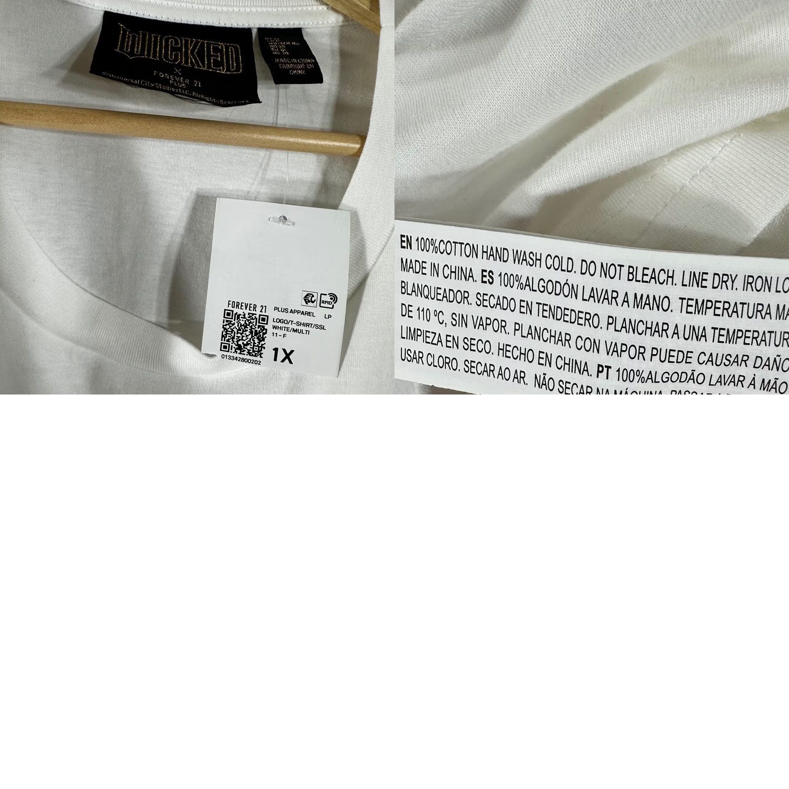 Forever 21 Wicked Forever 21 Plus White Rhinestone Logo Graphic Shirt Size 1X New Size XL / US 12-14 / IT 48-50 - 8 Thumbnail