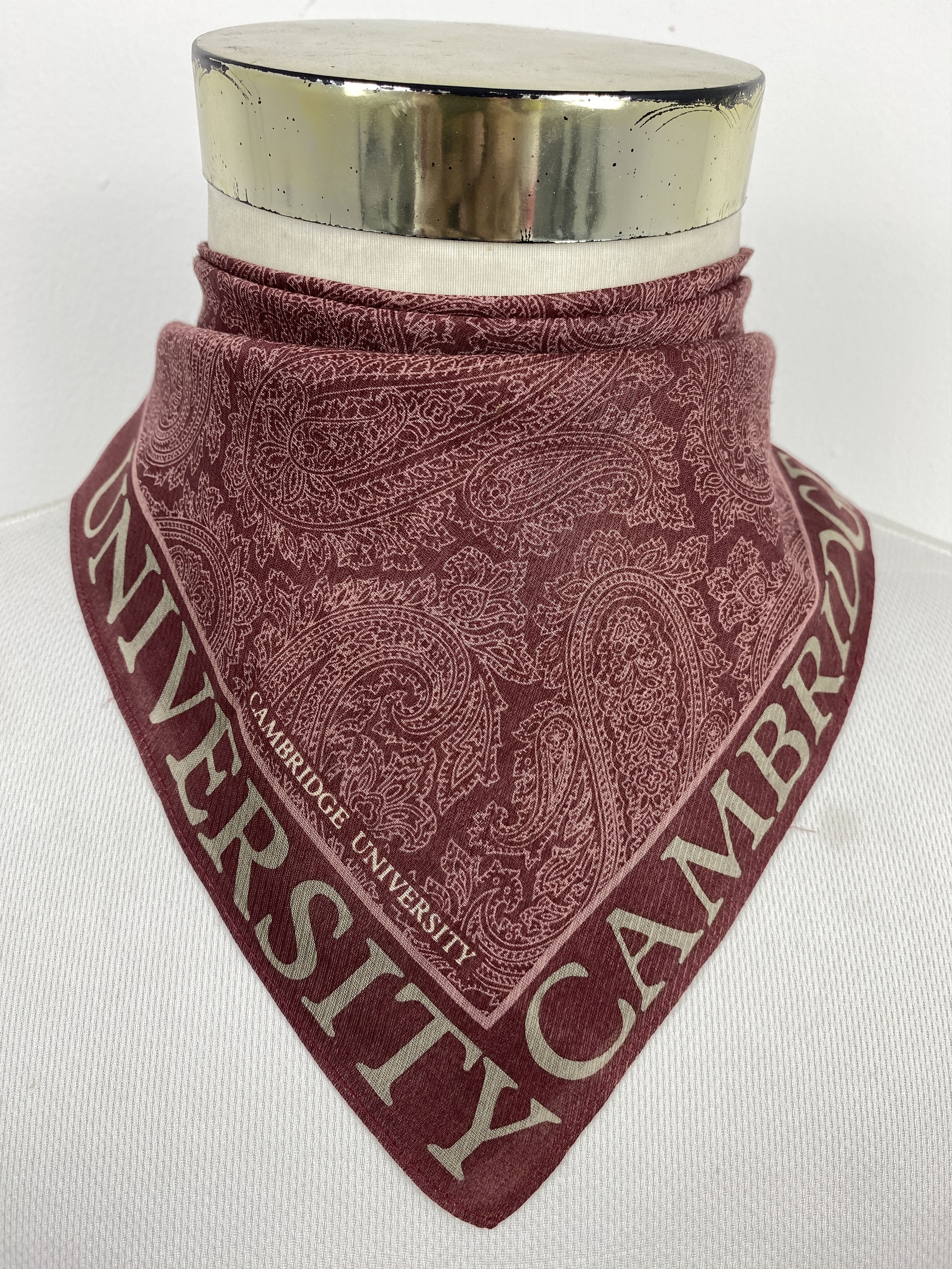 Vintage Cambridge University Handkerchief / Neckerchief KT0287 Size ONE SIZE - 1 Thumbnail