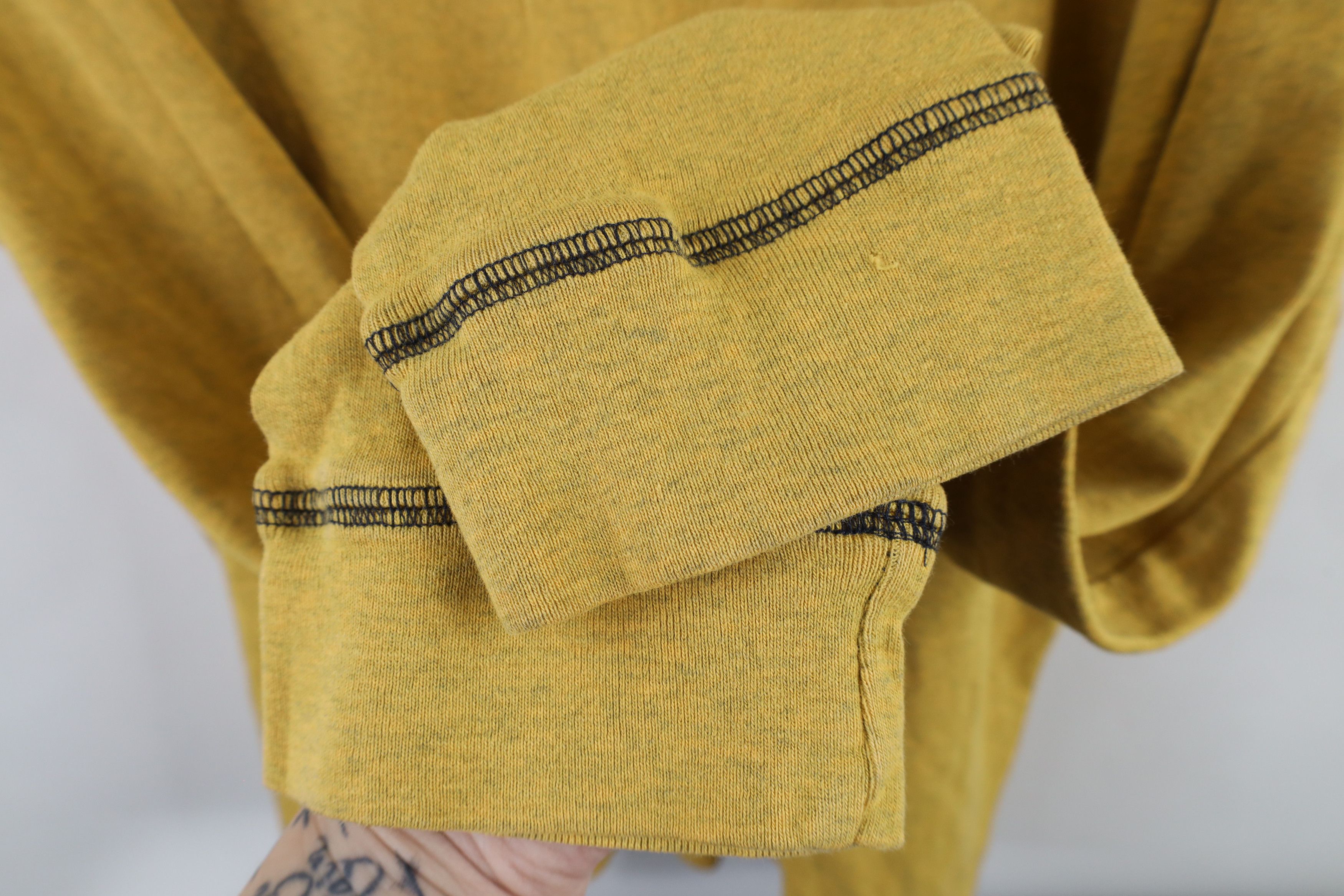 Gap Vintage 90s Gap Blank Ribbed Knit Long Sleeve T-Shirt Yellow Size US XL / EU 56 / 4 - 9 Thumbnail