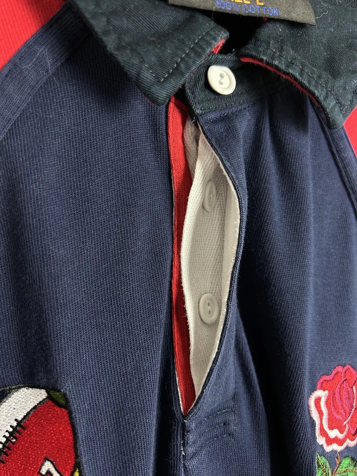 Vintage 00s Vintage Rugby Seves 2002 England Collared Long Sleeve Size US L / EU 52-54 / 3 - 5 Thumbnail