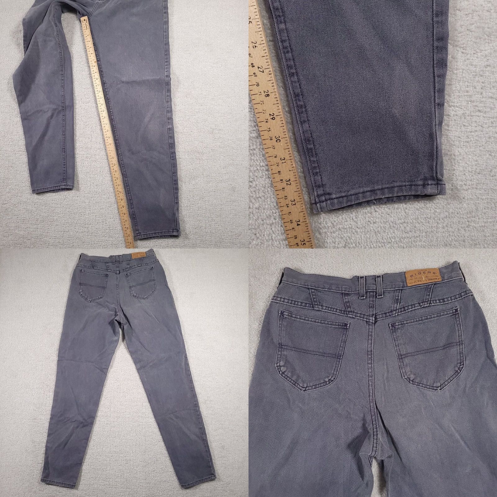 Lee Vintage Lee Riders Tapered Leg Jeans Womens 32X34 Light Gray Denim High Rise - Size 24" / US 00 / IT 34 - 8 Thumbnail