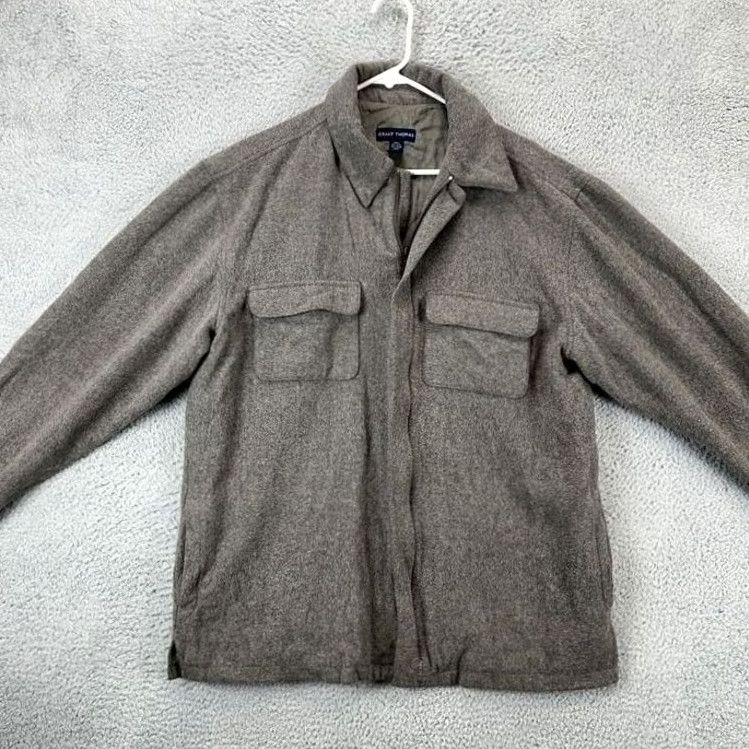Vintage Grant Thomas Wool Nylon Blend Full Zip Jacket Adult Medium Grey Collared Mens Size US M / EU 48-50 / 2 - 2 Thumbnail