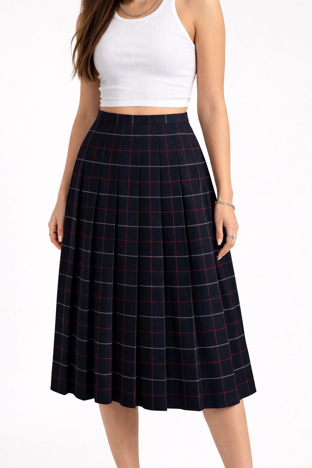 Burberry Burberrys Checkered Wool Skirt Vintage 90’s Size 28" / US 6 / IT 42 - 1 Thumbnail