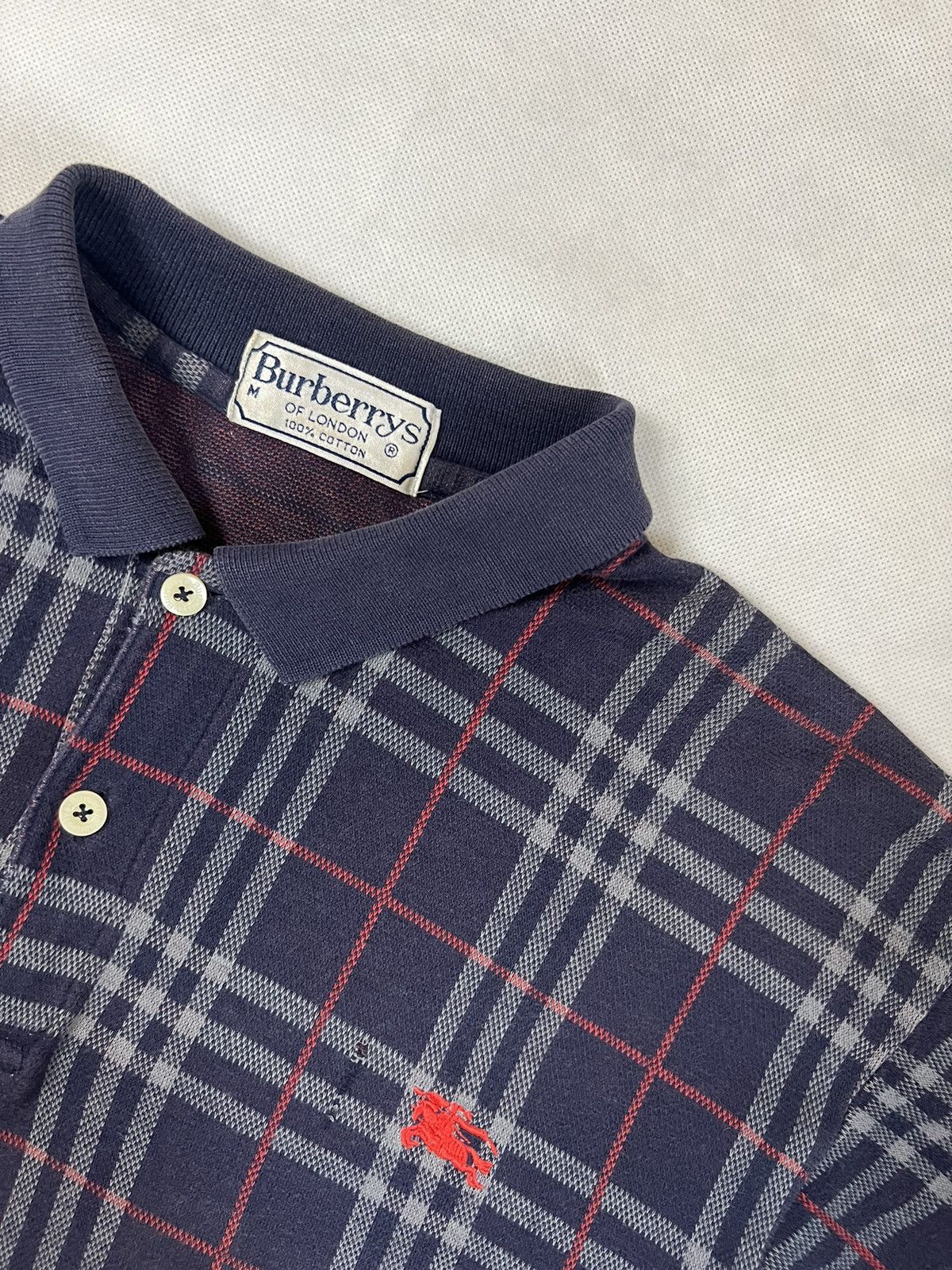 Burberry Vintage Burberrys Nova Check Polos Size US M / EU 48-50 / 2 - 2 Thumbnail