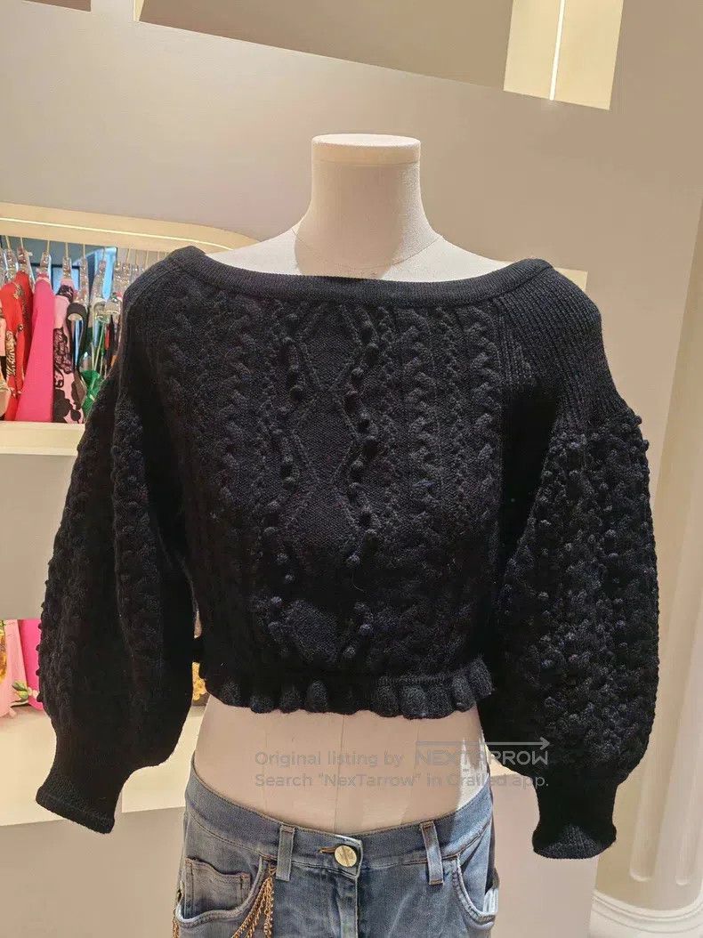 Valentino Valentino Cable knit puff sleeve sweater Size S / US 4 / IT 40 - 1 Thumbnail