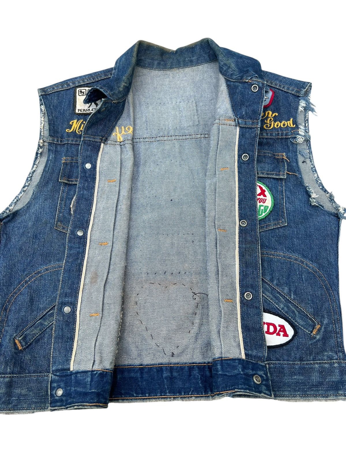 Vintage RARE! 60s Hippie Selvedge Denim Vest Size US L / EU 52-54 / 3 - 10 Thumbnail
