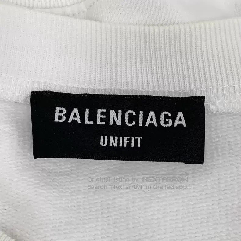 Balenciaga Balenciaga White Logo Letter Embroidered Cotton Round Neck Size US S / EU 44-46 / 1 - 5 Thumbnail