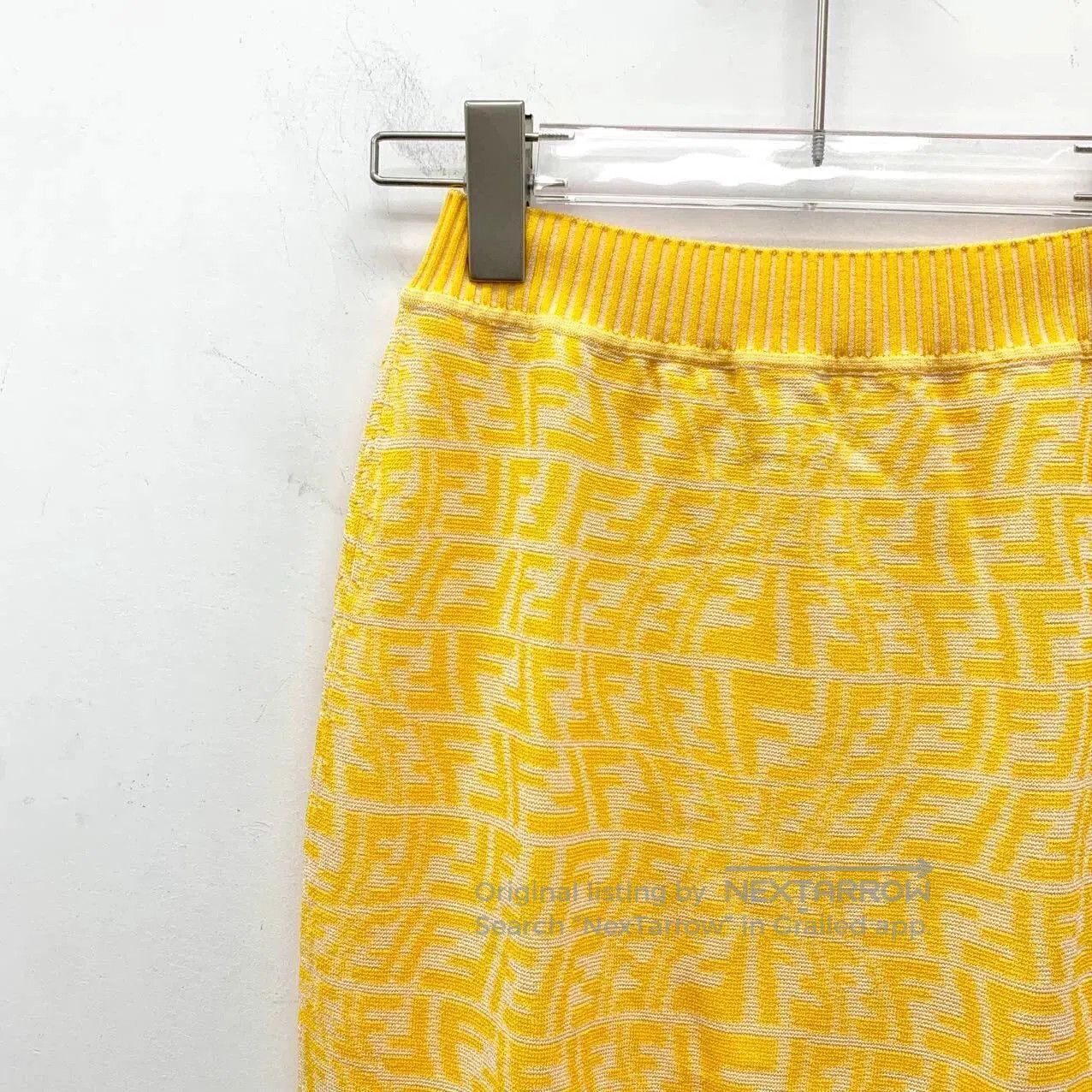 Fendi fendi yellow logo knit midi skirt. Size US 36 / EU 52 - 3 Thumbnail