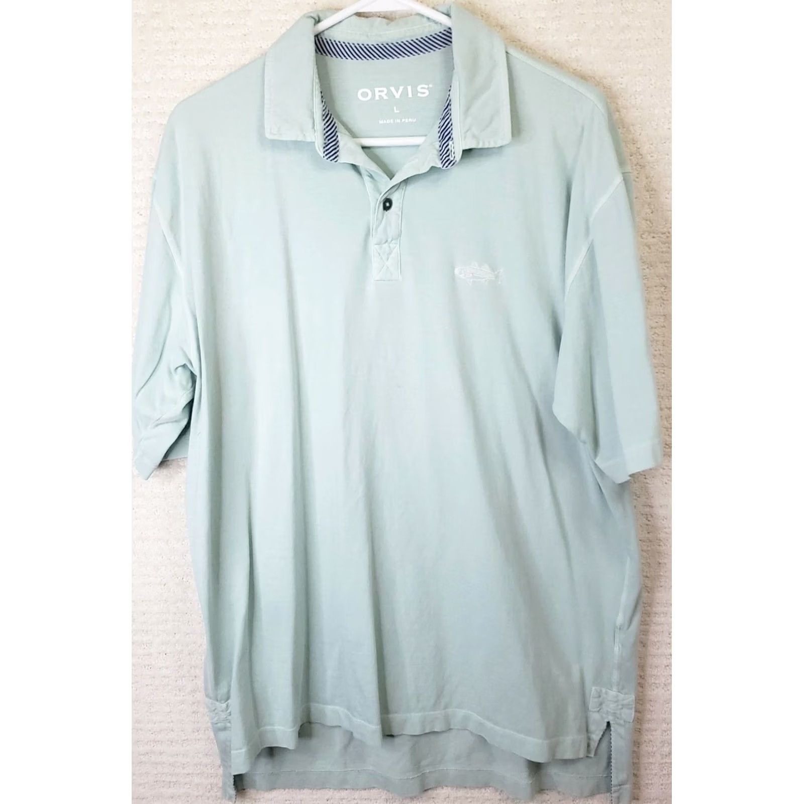 Orvis Orvis Polo Shirt Mens L Blue 100% Cotton Knit Short Sleeve Logo Embroidered Polo Golf Fishing Outdoor Preppy Beach Sports Shirt Size US L / EU 52-54 / 3 - 2 Thumbnail