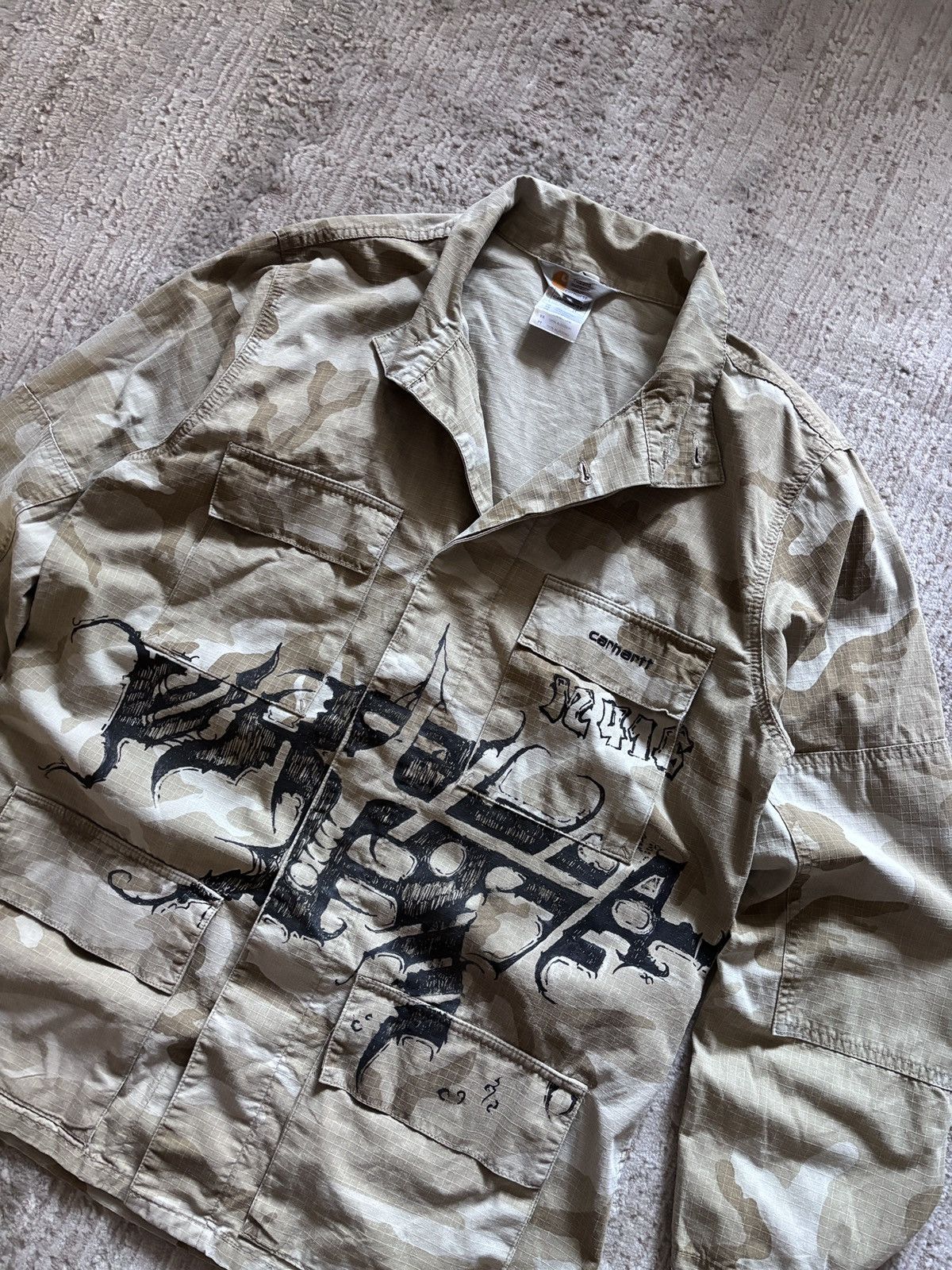 Carhartt Carhartt Vintage Camo Hand Painted Custom Desert Jacket Size US L / EU 52-54 / 3 - 3 Thumbnail