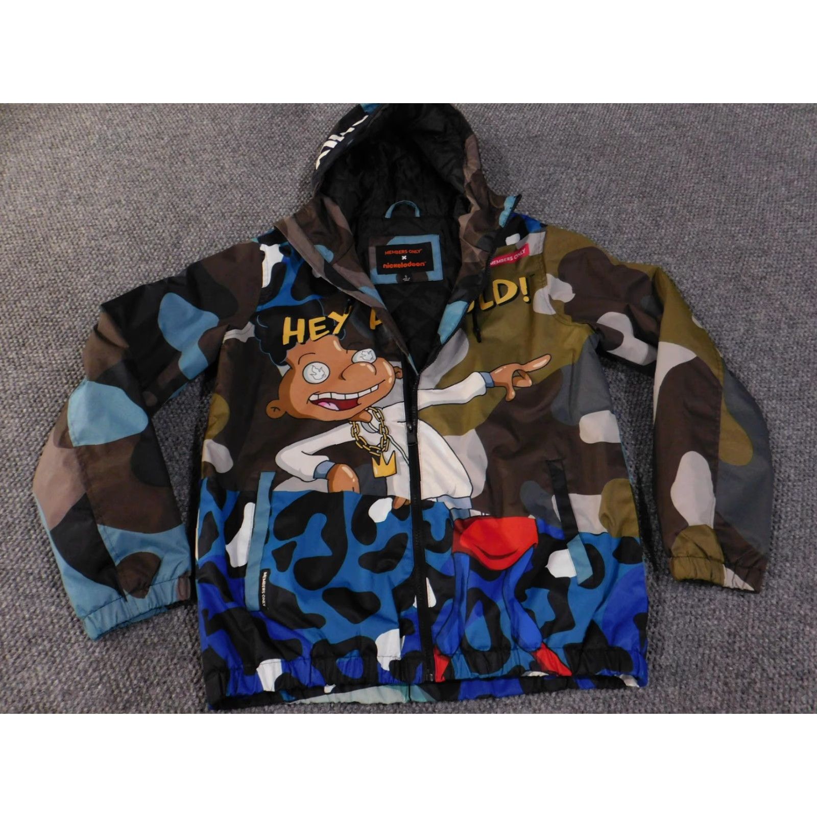 Members Only Members Only x Nickelodeon Hey Arnold Jacket Mens S Multicolor Camo Hooded Windbreaker Size US S / EU 44-46 / 1 - 2 Thumbnail