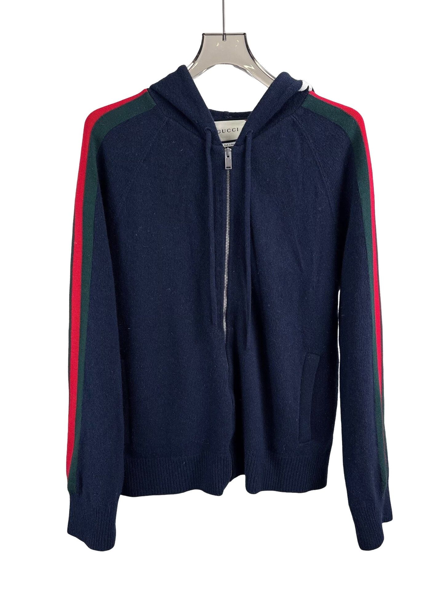 Gucci Gucci Web Stripe Wool Zip-Up Hoodie Size XL Size US XL / EU 56 / 4 - 1 Thumbnail