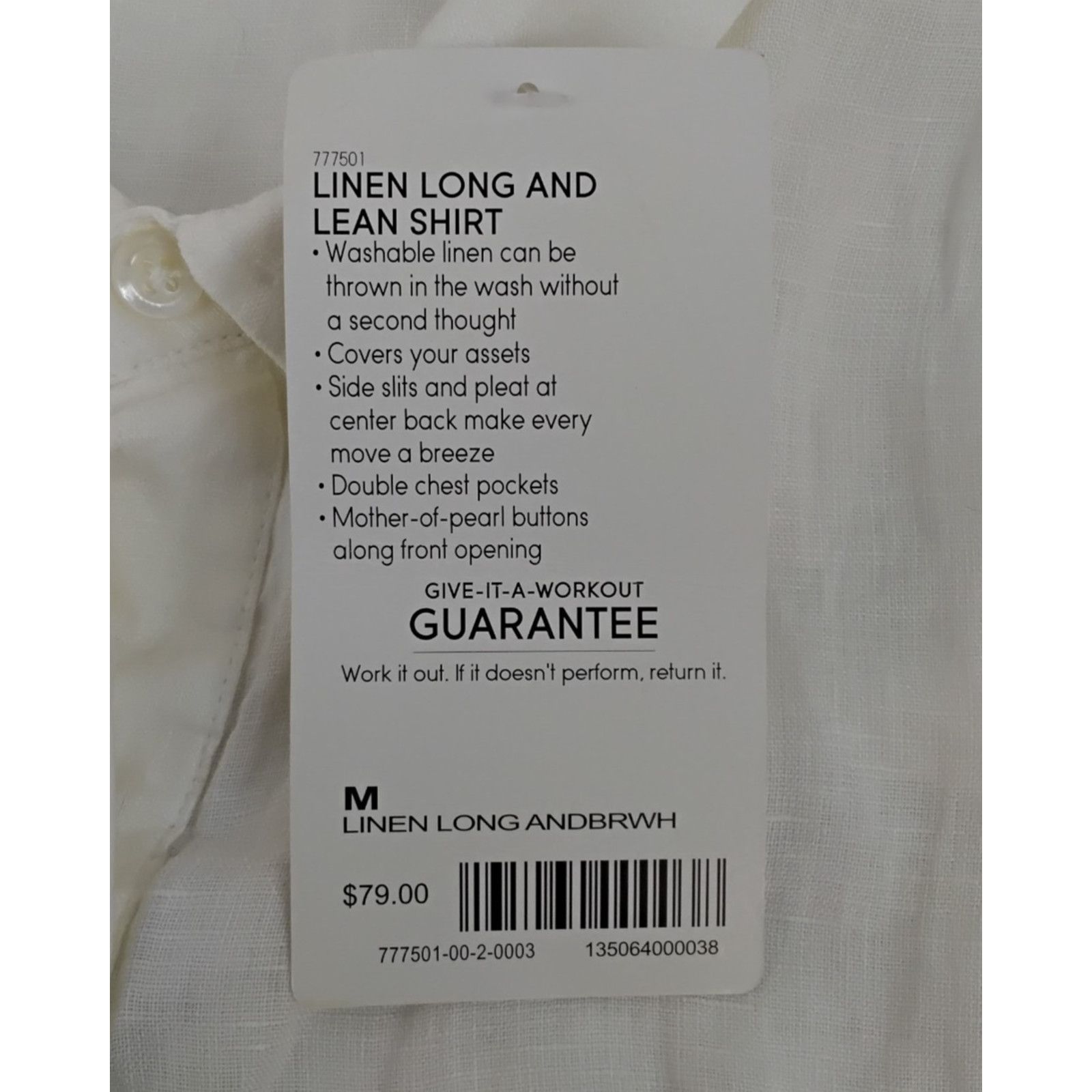 Athleta Athleta Linen Long and Lean Shirt Women's M White NWT Stain Size M / US 6-8 / IT 42-44 - 8 Thumbnail