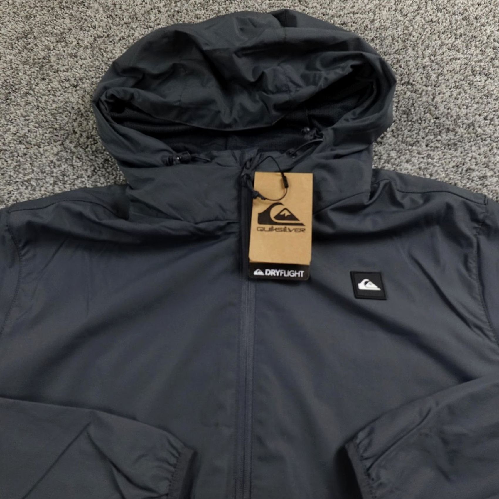 Quiksilver Quiksilver Jacket Mens M Gray DryFlight Windbreaker Full Zip Hooded Pockets Water Resistant Lightweight Casual Activewear Size US M / EU 48-50 / 2 - 3 Thumbnail