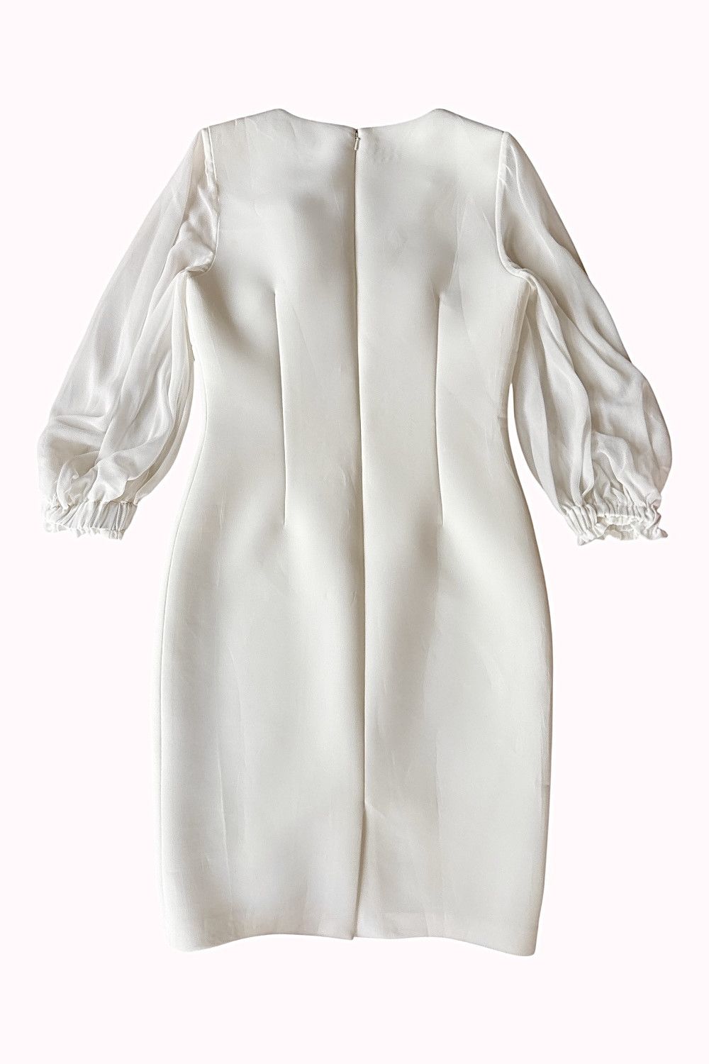 Badgley Mischka Badgley Mischka Women's 3/4 Sleeve Cocktail Dress In Ivory. Size M / US 6-8 / IT 42-44 - 4 Thumbnail