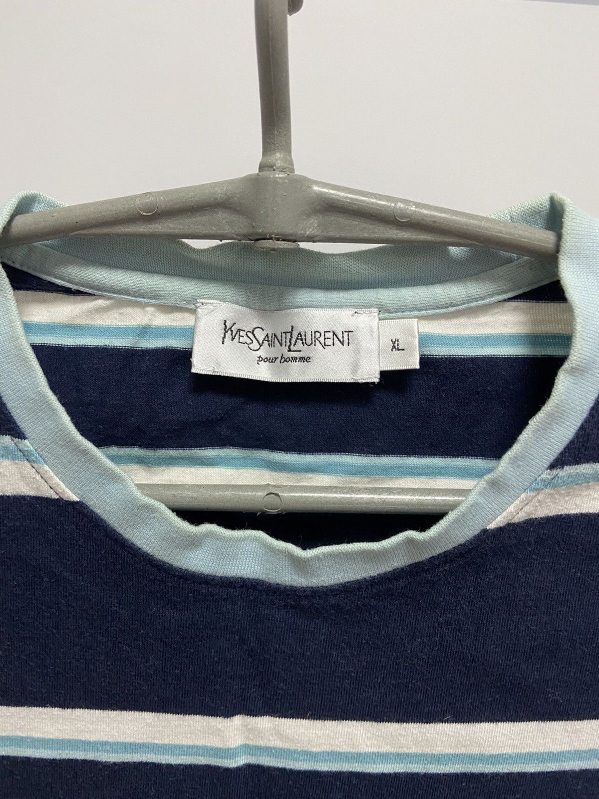 Vintage × Yves Saint Laurent Yves Saint Laurent T Shirt Vintage Luxury Y2K Strips Size US XL / EU 56 / 4 - 4 Thumbnail